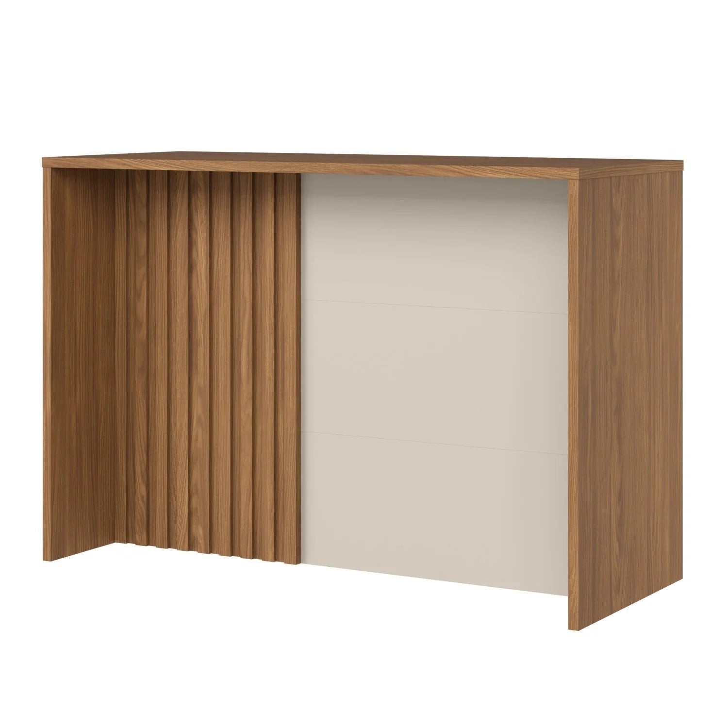 bancada ripada, ilha de cozinha, MDF freijó, off white, aparador moderno